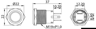 Osculati 14.215.10 - Выключатель кнопочный Flat 10А 24B IP67 красный светодиод ON-OFF