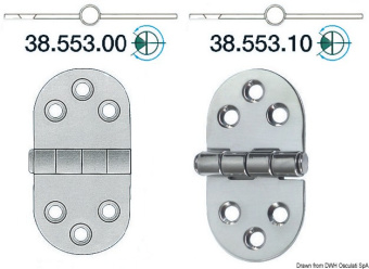 Osculati 38.553.00 - Универсальная петля полуврезная 68x39x2мм (4 шт)
