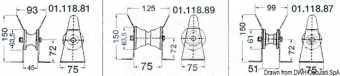 Osculati 01.118.87 - Роульс носовой для бушпритной площадки, малая модель 51 мм (1 компл. по 1 шт.)