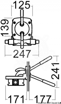 Osculati 15.262.36 - Трюмная ручная помпа WHALE съемная рукоятка + лючок 