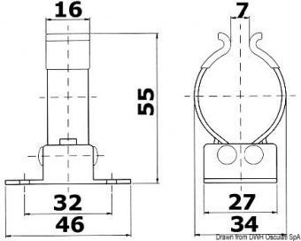 Osculati 34.357.00 - Пружинные зажимы из нержавеющей стали для крепления багров, удилищ Ø30/35 мм 