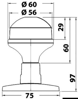 Osculati 11.039.13 - Круговой огонь светодиодный Evoled Smart 360° 12 В чёрный