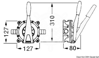 Osculati 15.262.35 - Трюмная ручная помпа Whale Gusher Urchin с фиксированной рукояткой