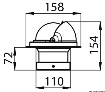 Osculati 25.028.10 - Встраиваемый компас со ступенчатым колпаком RIVIERA 4" черный-черный