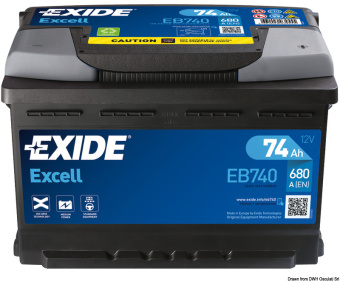 Osculati 12.403.01 - Аккумуляторная батарея EXIDE Excell для запуска двигателя 50 Ач