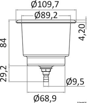 Osculati 48.430.11 - Держатель стекла Delux SS LED со сливным отверстием 