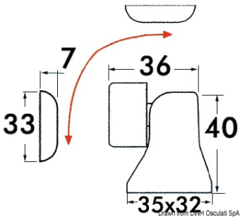 Osculati 38.155.00 - Фиксатор двери магнитный из хромированной латуни 40x36 мм