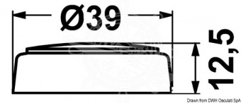 Osculati 13.426.23 - Накладной светодиодный светильник Adara для дежурного освещения 12/24 В 0,5 Вт синий 180° 
