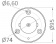 Osculati 46.815.01 - Стакан для углепластиковой стойки Врезная 6° - наклонная 