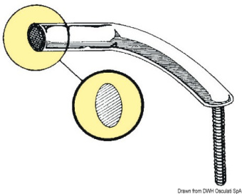 Osculati 41.910.18 - Поручень из трубы овального сечения из нержавеющей стали 450x58 мм 