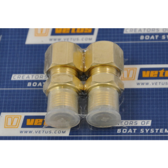 Vetus HS1039MS Set:male conn.1/4"bsp 10mm tube straight,brass (2x)
