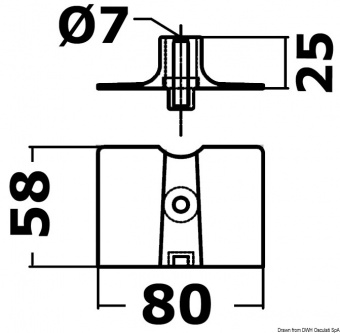 Osculati 43.276.02 - Магниевый анод-пластина для Yamaha 80 x 58 мм 