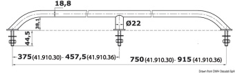 Osculati 41.910.36 - Поручень из трубы овального сечения 947 мм
