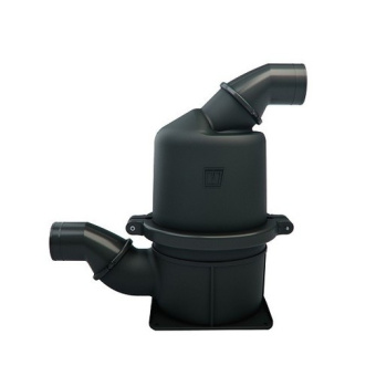 Vetus HPW127152 NAVIDURIN®LLOYDS approved, Black high performance waterlock/muffler type HPW127152, 127 mm rotating inlet and 152 mm outlet
