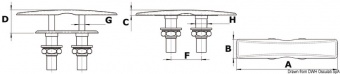 Osculati 40.151.16 - Утапливаемая утка из нержавеющей стали Flat со сверхнизким профилем 160x34 мм 
