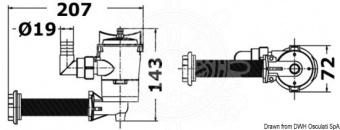 Osculati 16.160.05 - Центробежные компрессоры Europump для аэрирования емкостей с уловом Через переборку, под 90° 12V 