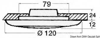 Osculati 13.881.21 - Точечный светильник BATSYSTEM Mars Ø120 мм, АБС белый, с выключателем (1 компл. по 1 шт.)