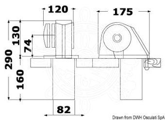 Osculati 02.408.03 - Italwinch Obi лебедка 700 Вт - 12 В без барабана 8 мм цепь