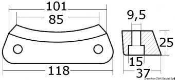 Osculati 43.554.28 - Алюминиевый анод Volvo DPR- DPH 