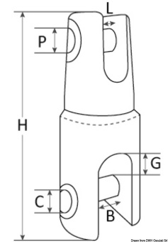 Osculati 01.740.17 - Вертлюг якорный Mega, изготовленный из цельного прутка на станке с ЧПУ 