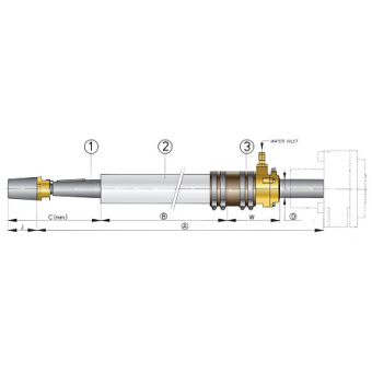 Vetus BG40/0500 GRP stern tube with cutlass bearing, Ø 40 mm, 500 mm in length
