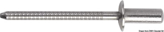 Osculati 37.218.03-S - Вытяжные заклепки из нержавеющей стали стандартный бортик 3,9x14 мм в блистере 10 шт 