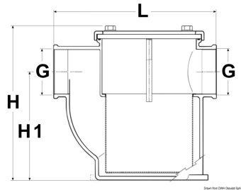 Osculati 17.654.05 - Специальный фильтр для систем водяного охлаждения из никелированной бронзы 1"1/2 