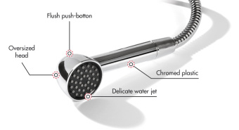 Osculati 15.237.02 - Запасная кнопочная лейка Keji из хромированного пластика для палубных душей