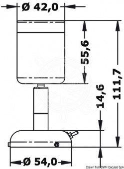 Osculati 13.904.02 - Светодиодный точечный светильник 12В 85Лм, полированная латунь 
