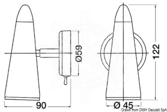 Osculati 13.485.01 - Прикроватный галогенный светильник FORESTI E SUARDI Argo из хромированной латуни 12/24В 10Вт
