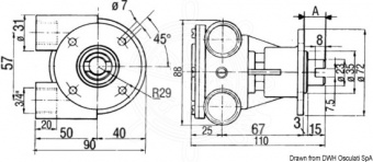 Osculati 16.039.00 - Помпа NAUCO - модель PM140, с фланцем для непосредственного соединения с двигателем 3/4" 