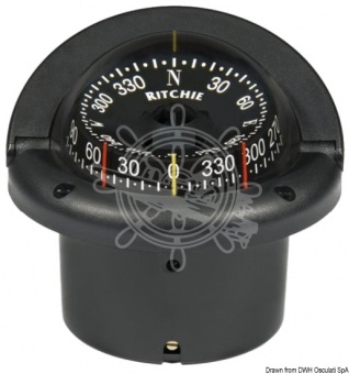 Osculati 25.083.31 - Компас RITCHIE Helmsman 3'' 3/4 (94 мм) с компенсатором и подсветкой черный-черный