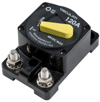 Osculati 02.711.10 - Влагозащищенный накладной автоматический выключатель 70 А для защиты лебедок и подруливающих устройств