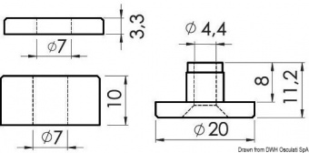 Osculati 37.350.02 - Черные распорные втулки для крепления ветрового стекла в коробке 100 шт 
