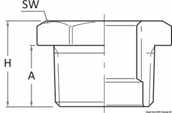 Osculati 17.563.13 - Бронзовый переходник GUIDI с внутренней и наружной резьбой 2" x 1"1/2" Osculati