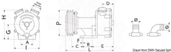 Osculati 16.651.30 - Самовсасывающая помпа из бронзы с звездчатым импеллером 42 мм Ø30 мм 103 мм 