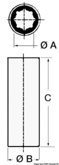 Osculati 52.210.50 - Втулка вала 2" x 2"5/8