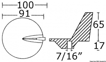 Osculati 43.426.20 - Анод для дейдвудов с гребными винтами из нержавеющей стали 50-140 л.с 