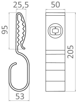 Osculati 06.319.00 - Держатель проводов Cable Hook 50x205x53 мм
