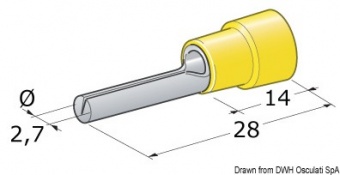 Osculati 14.186.92 - Наконечник цилиндрический с изолирующей муфтой тип штекер 2.5 - 6 мм² 2.7 мм (100 шт)