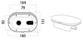 Osculati 15.240.20 - Душевая ниша Oval со смесителем и кнопочным душем Desy, белая крышка, шланг армированный ПВХ 2,5 м