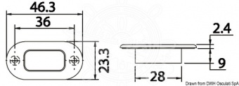 Osculati 13.181.00 - Встраиваемый светодиодный светильник для дежурного освещения (без накладки), желтый свет 
