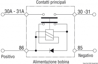 Osculati 14.384.24 - Автоматический однополюсный аккумуляторный выключатель 24 V 