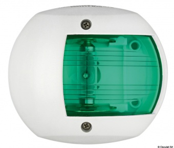 Osculati 11.440.12 - Sphera Design Classic 20 бортовой огонь  LED зелёный 112,5° 12 В 0,8 Вт 90 x 79 x 50 мм в белом корпусе для судов до 20 м