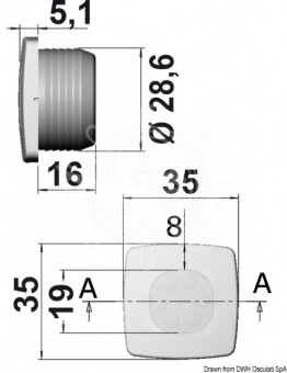 Osculati 13.429.42 - Встраиваемый светодиодный светильник для дежурного освещения 12/24 В 0,5 Вт синий 