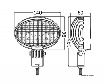Osculati 13.321.04 - Ориентируемый светодиодный прожектор HD 8х5 Вт для навигационной дуги