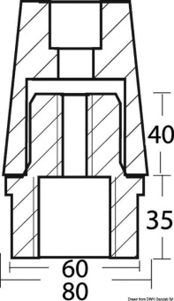 Osculati 43.265.66 - Только алюминиевый анод для осей 55 мм