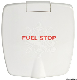 Osculati 17.452.94 - Врезная монтажная ниша New Edge диаметр 87x94мм c надписью Fuel Stop из белого ABS-пластика