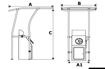 Osculati 48.192.01 - Складной козырёк T-Top с каркасом из алюминия 135 х 105 х 200 см