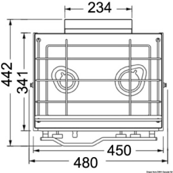 Osculati 50.375.00 - TECHIMPEX Classic газовая двухконфорочная плита 480 x 442 x 442 мм